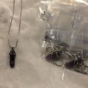 Brand new amethyst crystal pendant necklaces